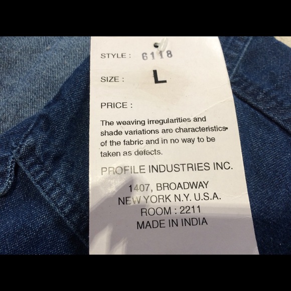 Vintage Denim Vest Size Large Classic  100% Cotton - Picture 5 of 8